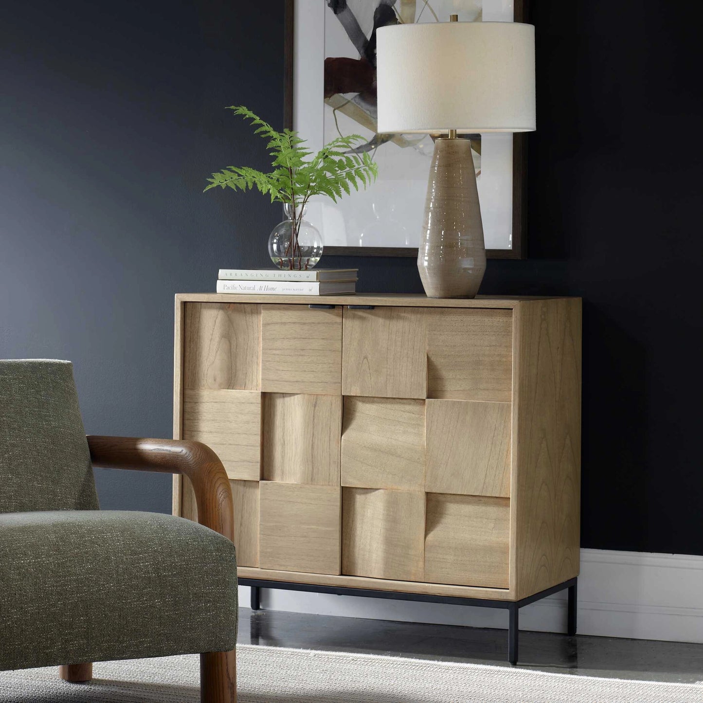 Uttermost Lorenzo Geometric 2 Door Cabinet