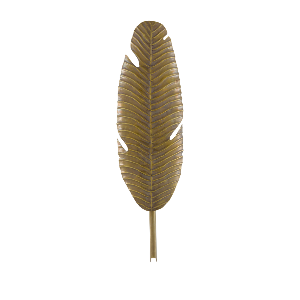 Tropical Brass Leaf Wall Sconce