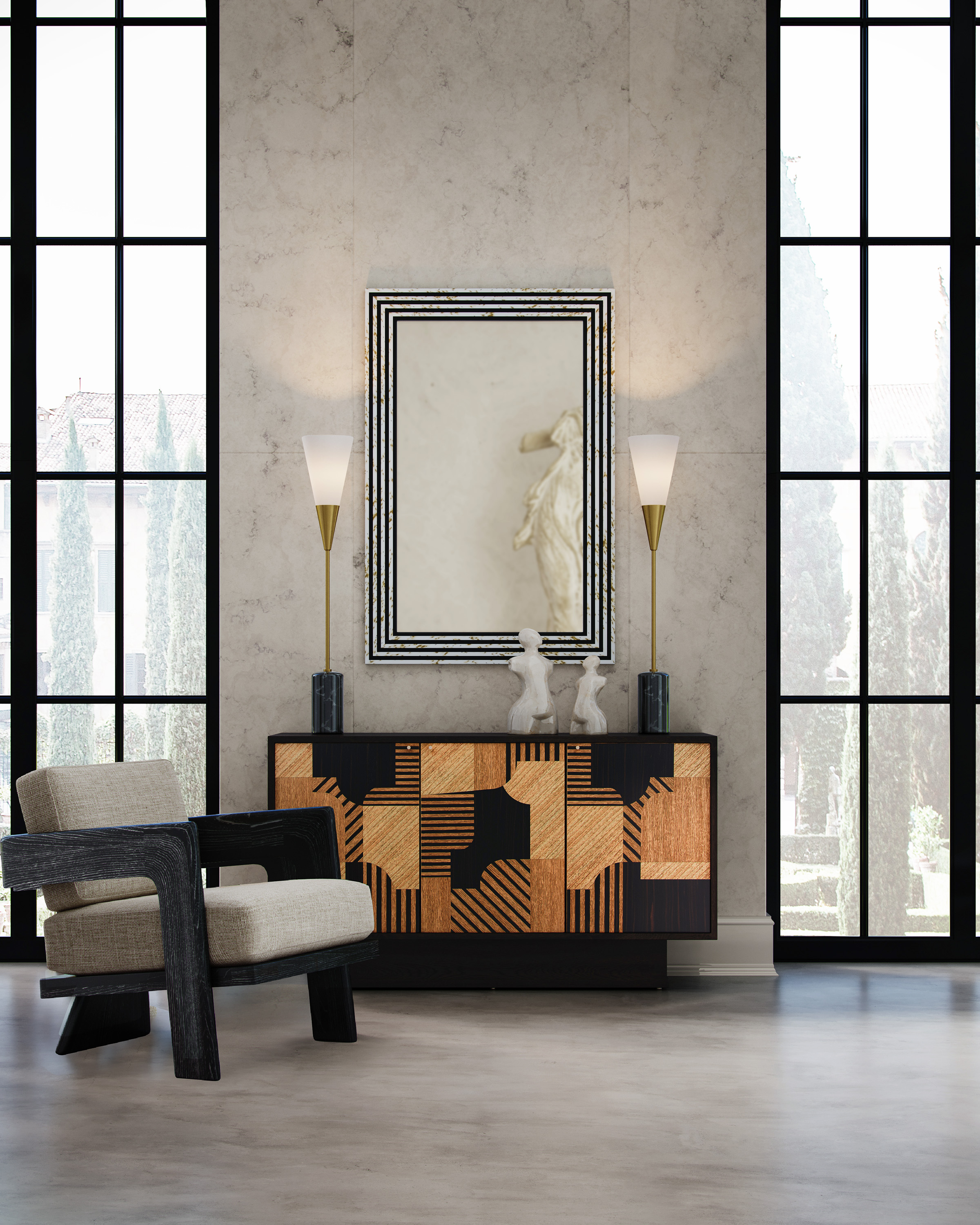 Martini Black Torchiere Table Lamp - Thumbnail 5