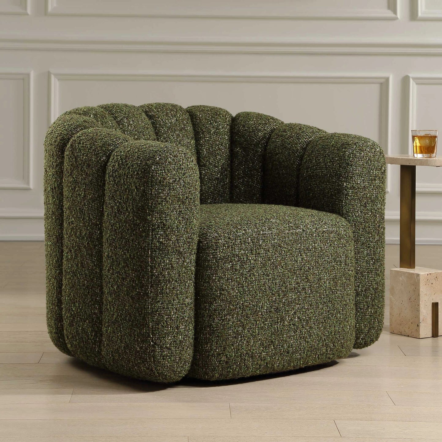Uttermost Lenoir Upholstered Green Swivel Chair