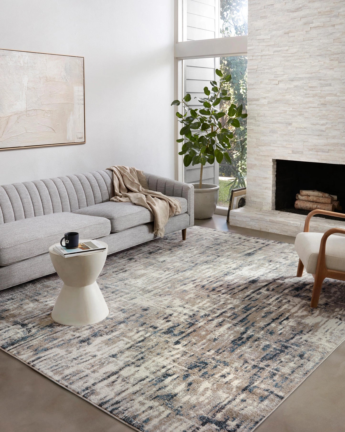 Loloi Spirit Stone / Blue 2'-7" x 4' Accent Rug