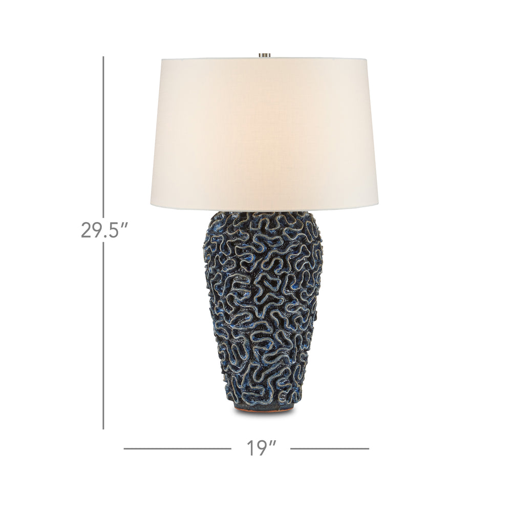 
                      
                        Milos Blue Table Lamp.
                      
                    