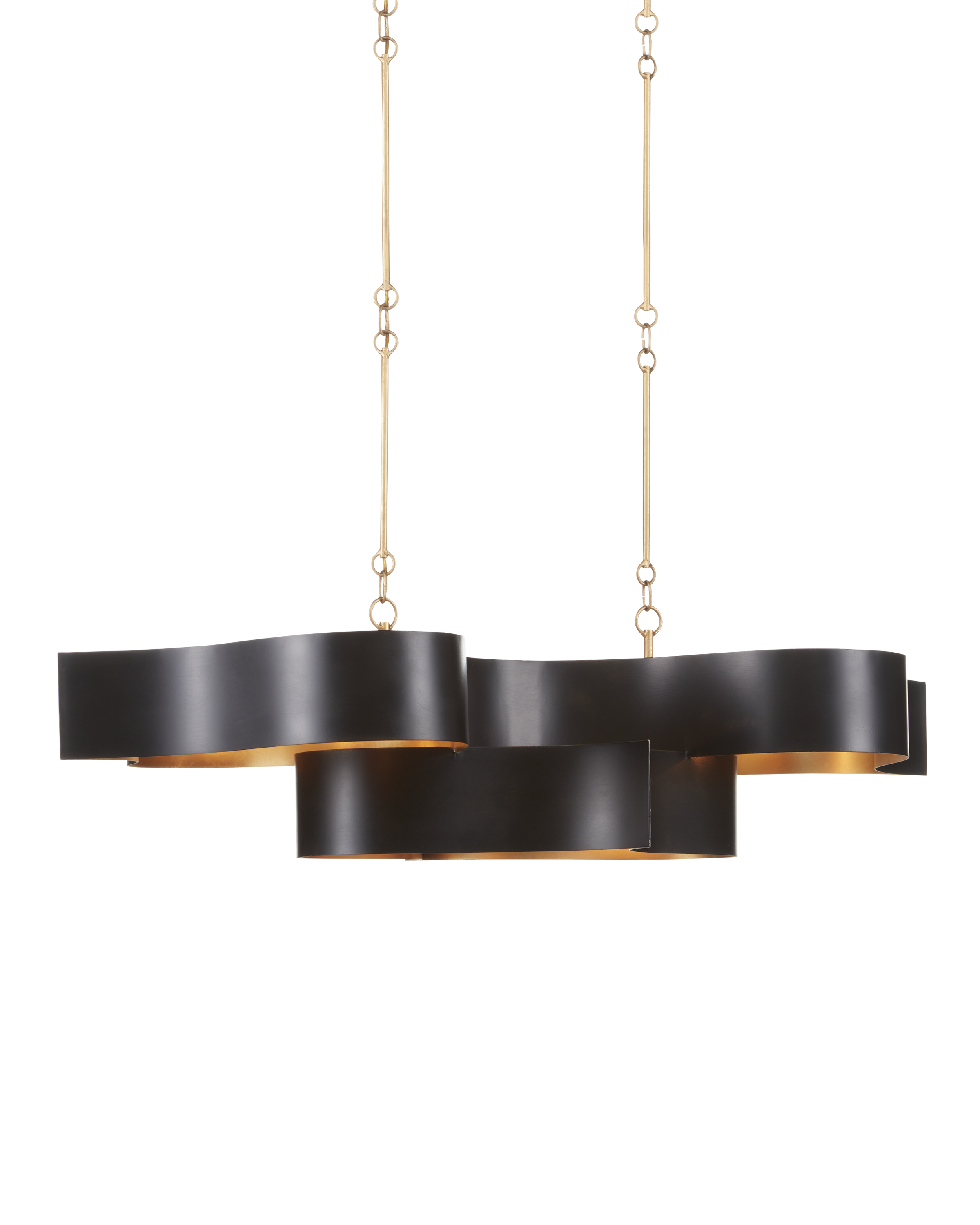 Grand Lotus Oval Black Chandelier