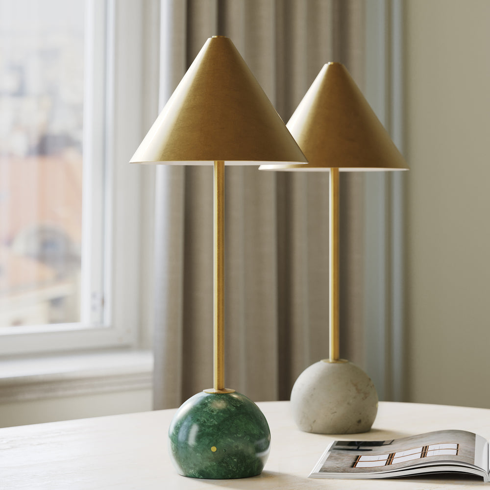 
                      
                        Journey Green & Brass Cordless Table Lamp.
                      
                    