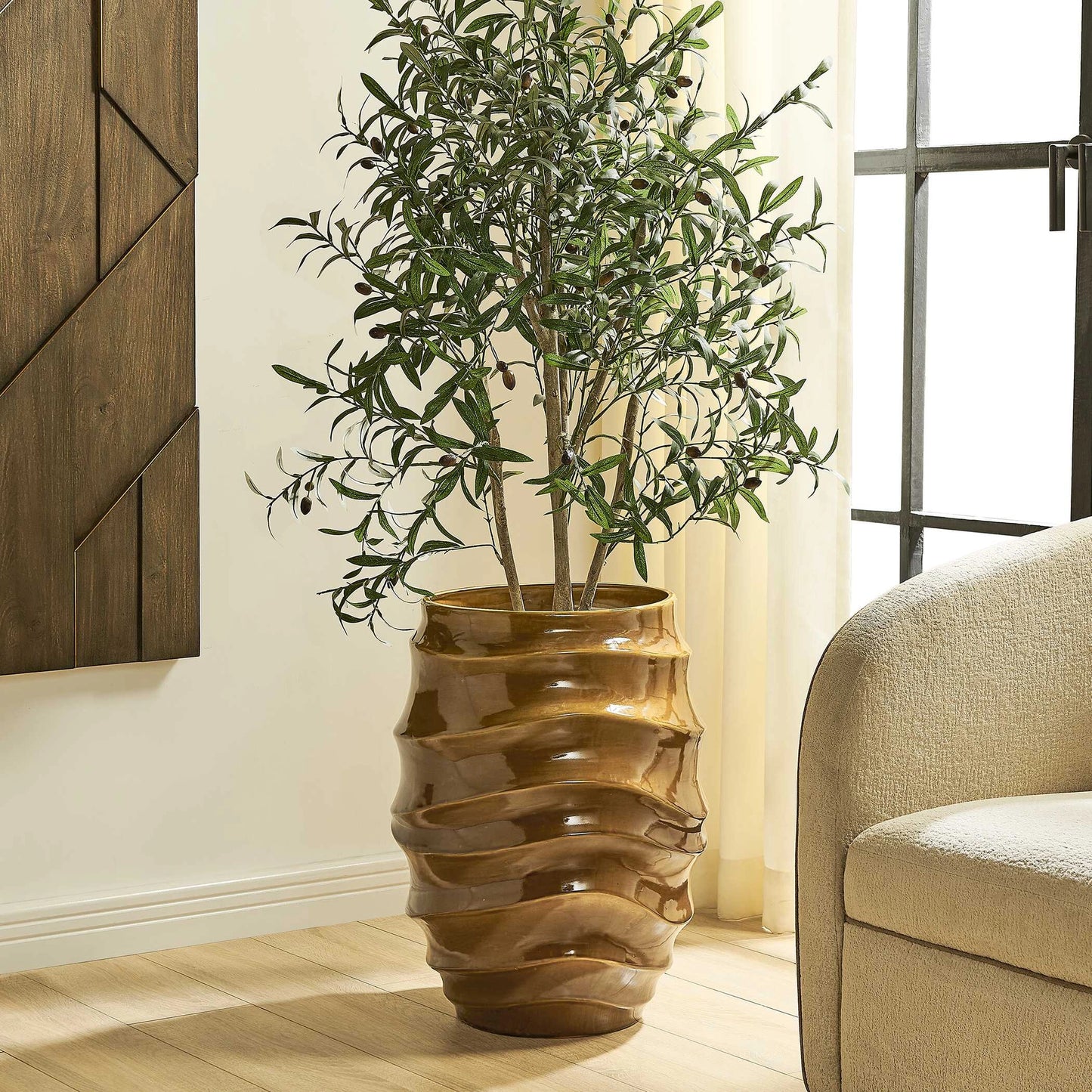 Uttermost Canyon Wave Indoor-Outdoor Earthy Planter