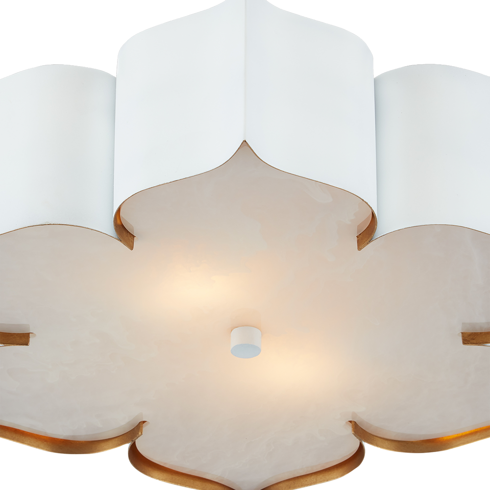 Grand Lotus White Flush Mount