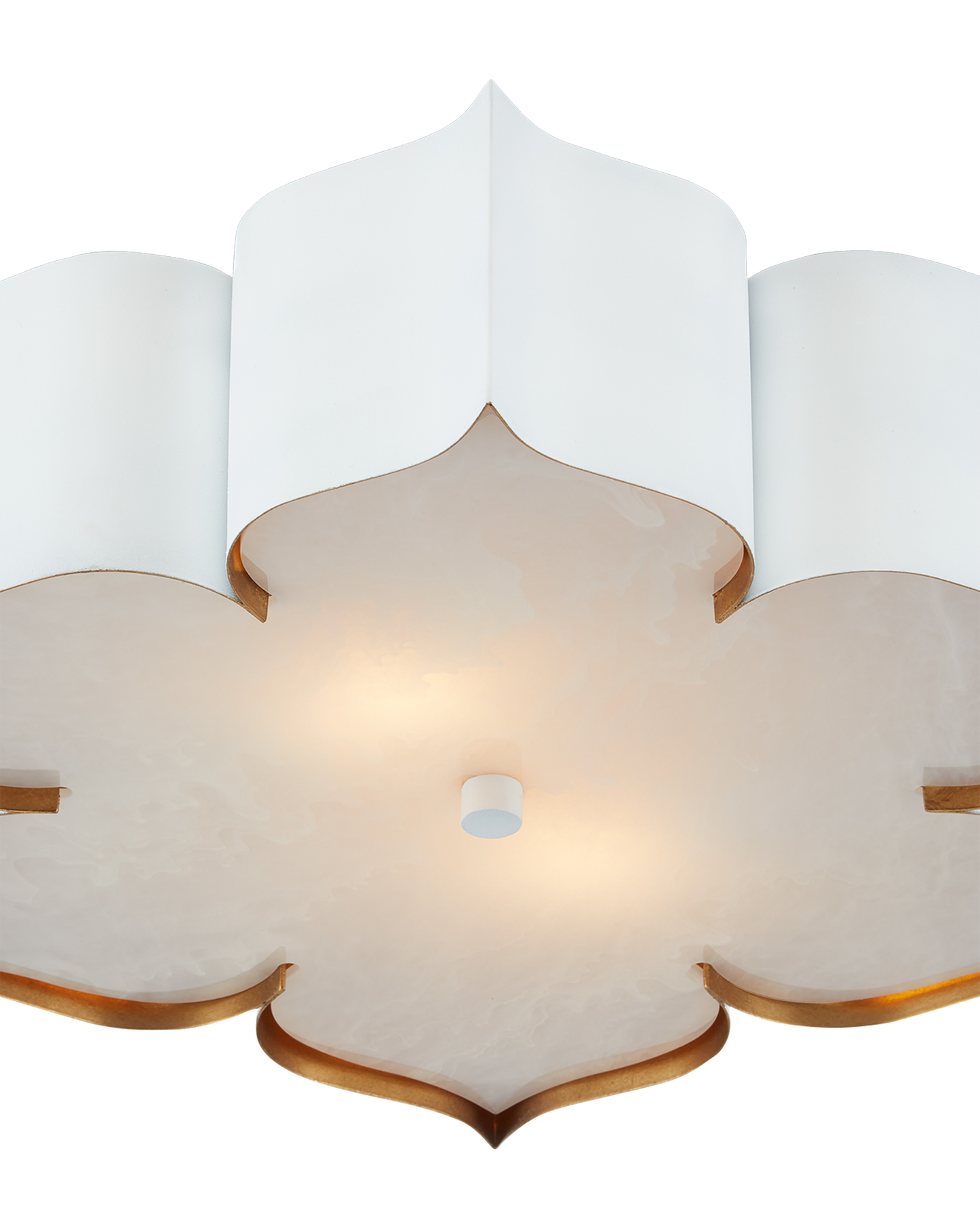 Grand Lotus White Flush Mount