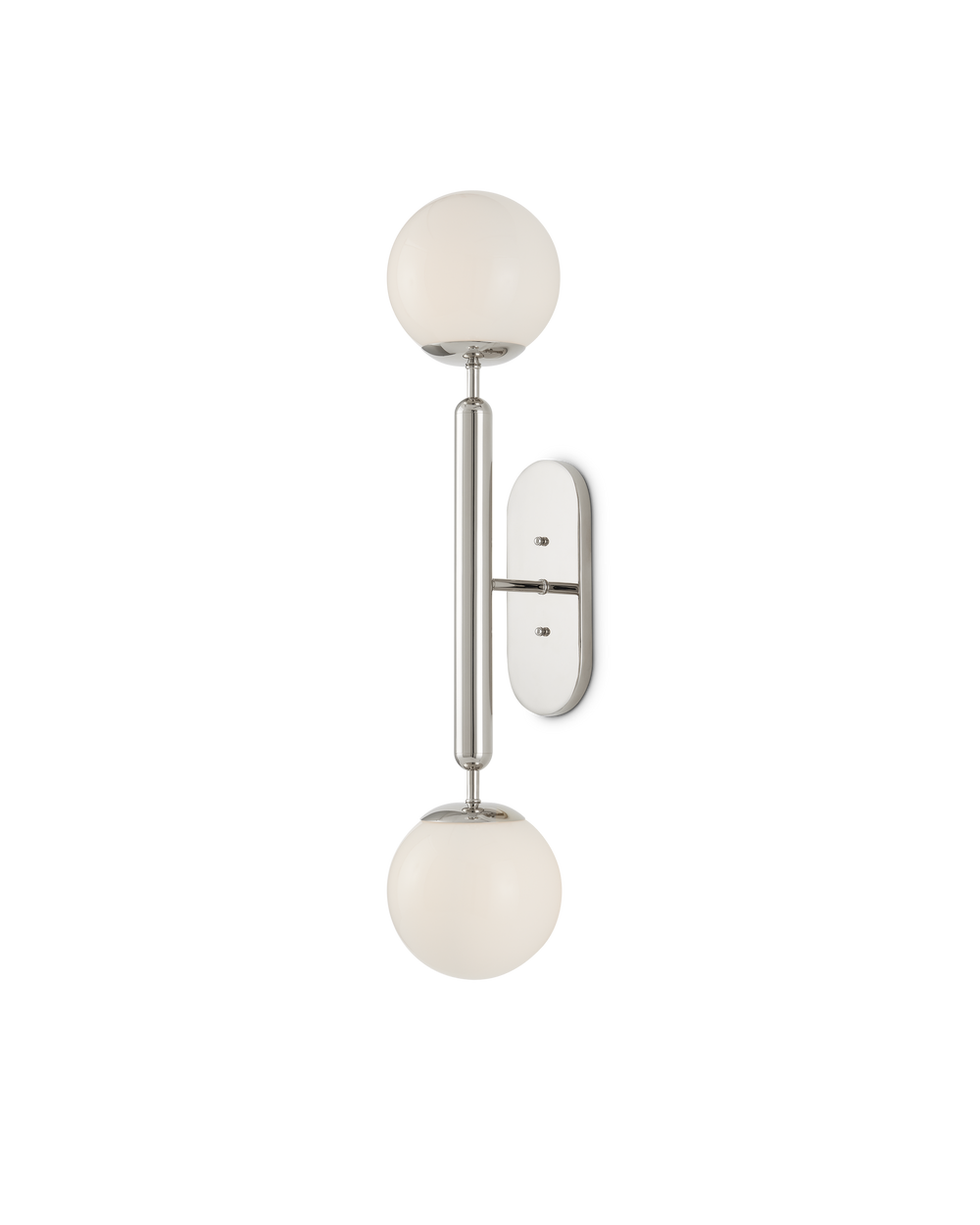 Barbican Double-Light Nickel Wall Sconce.