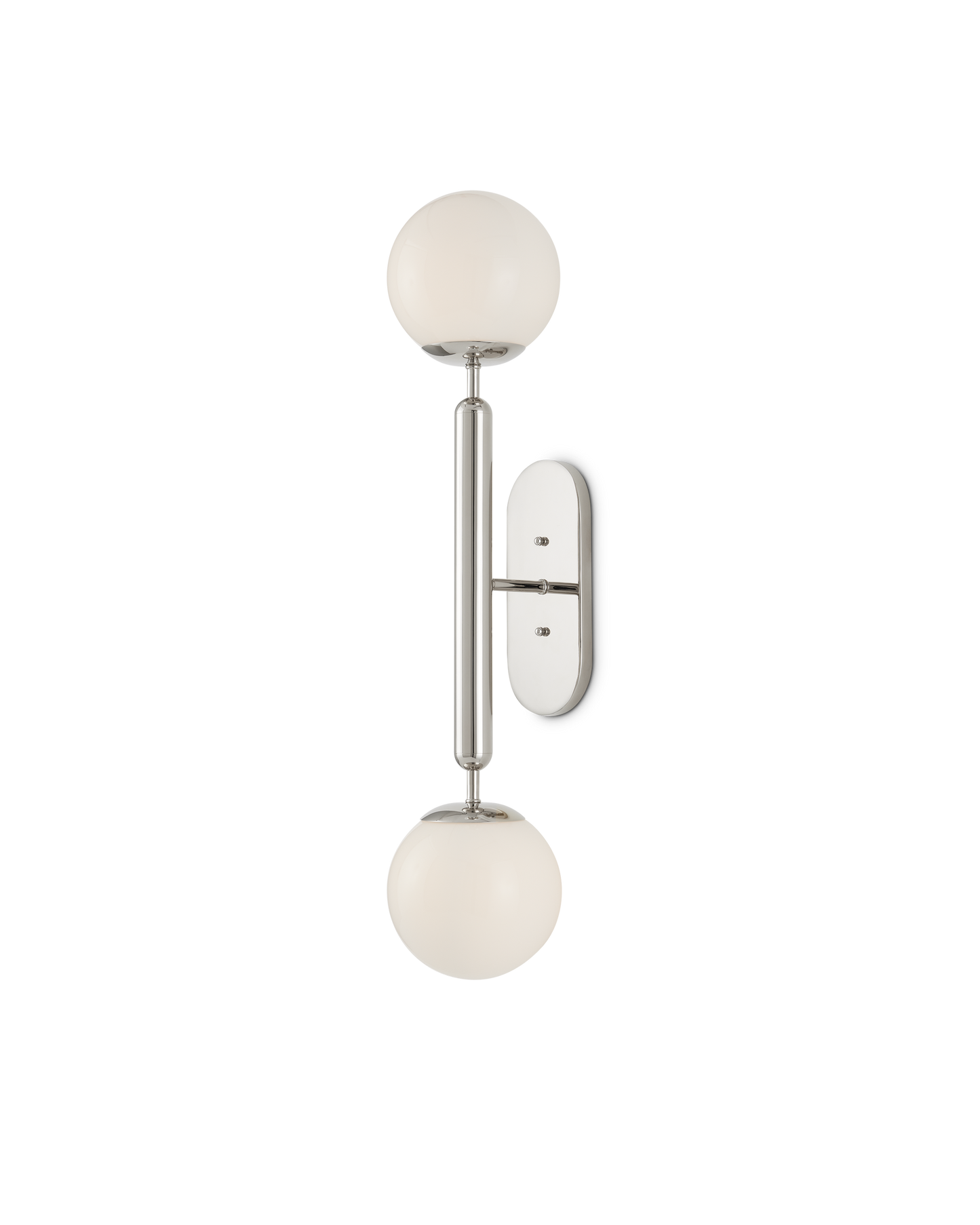 Barbican Double-Light Nickel Wall Sconce.