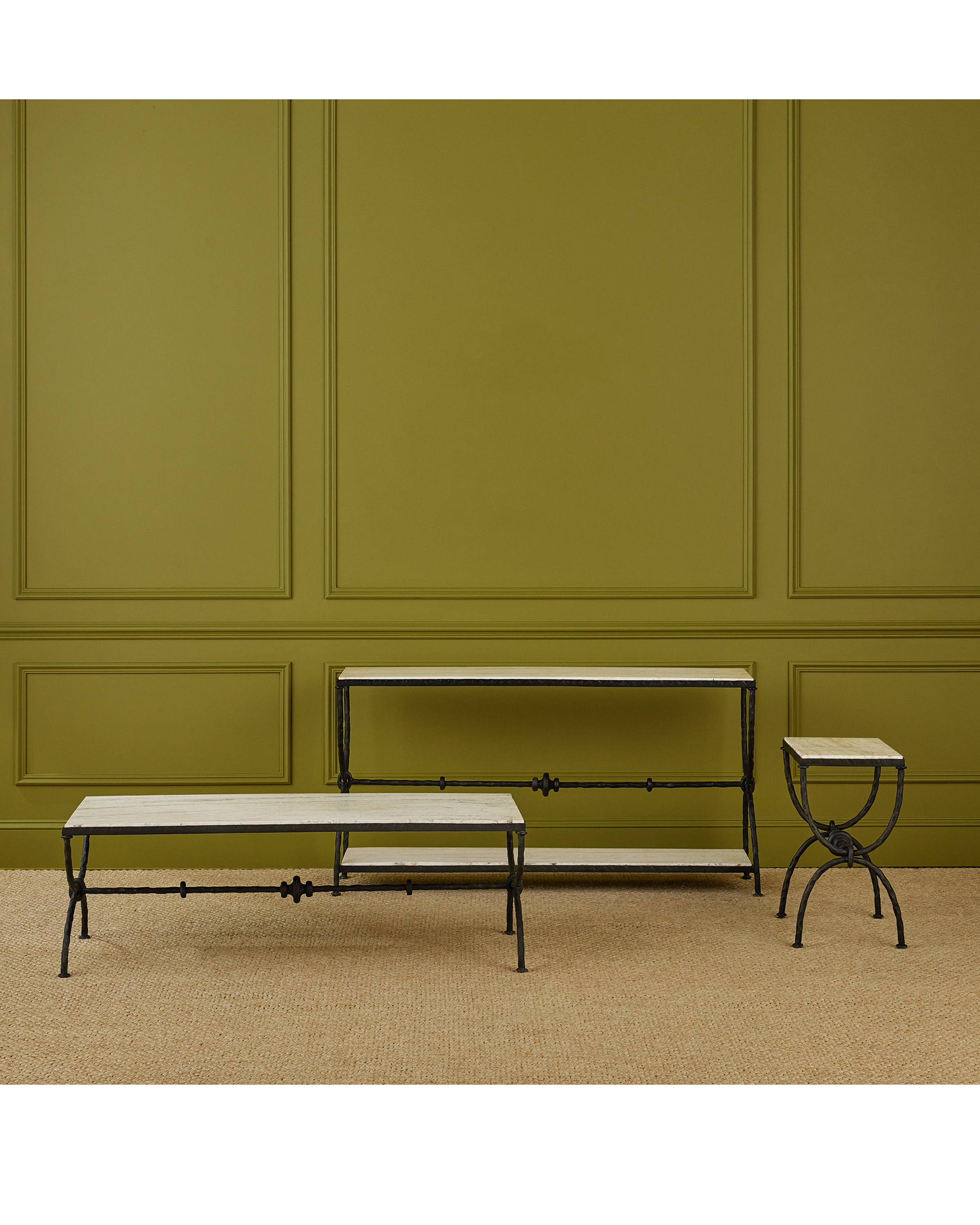 Agora White Travertine Side Table - Thumbnail 5