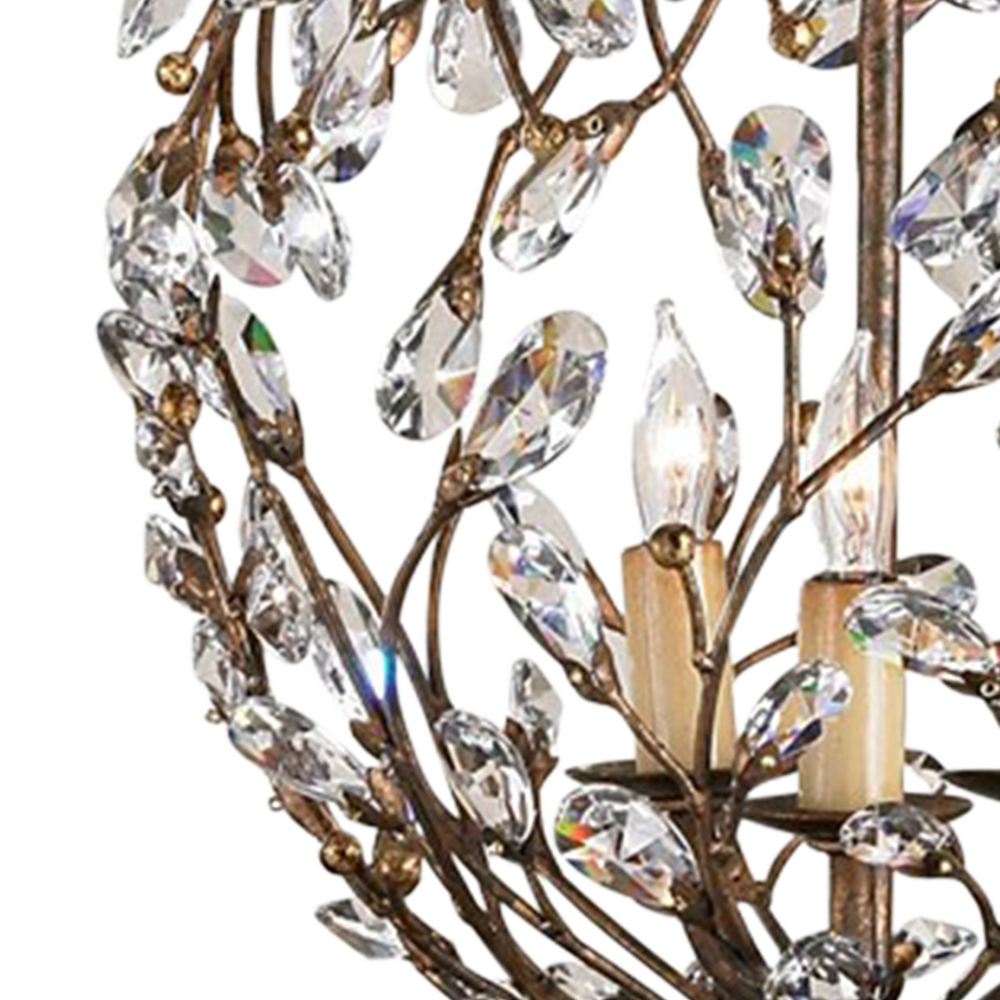 Crystal Bud Gold Orb Chandelier