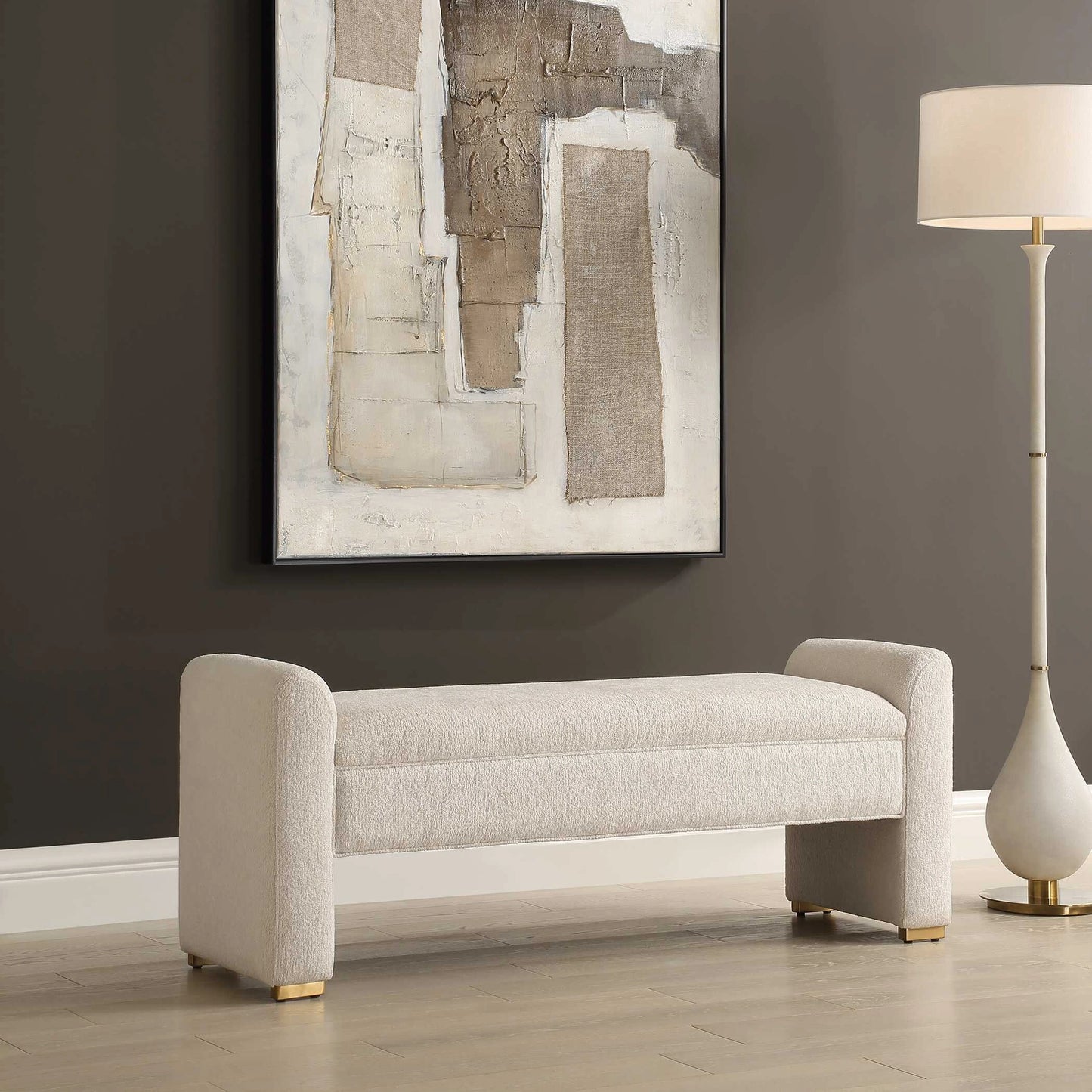 Uttermost Caliste Ivory Bench