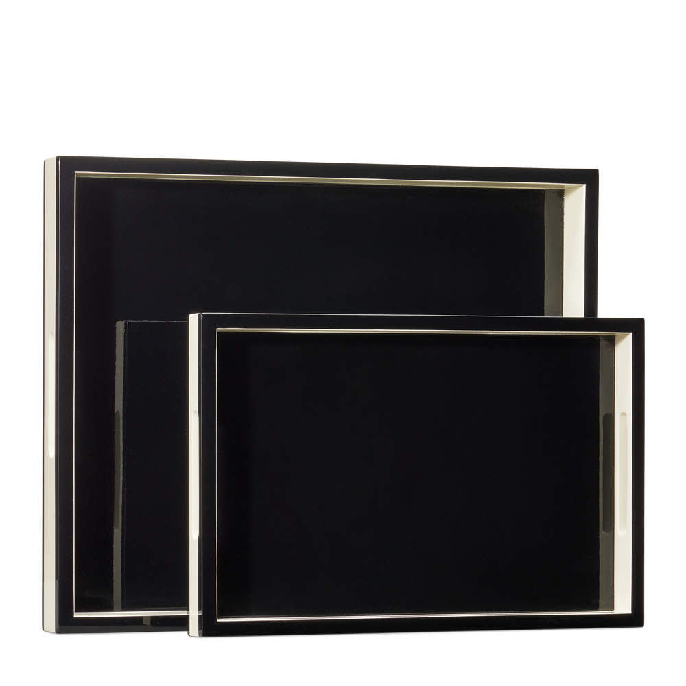 
                      
                        Ivory Lacquer Tray Set of 2.
                      
                    