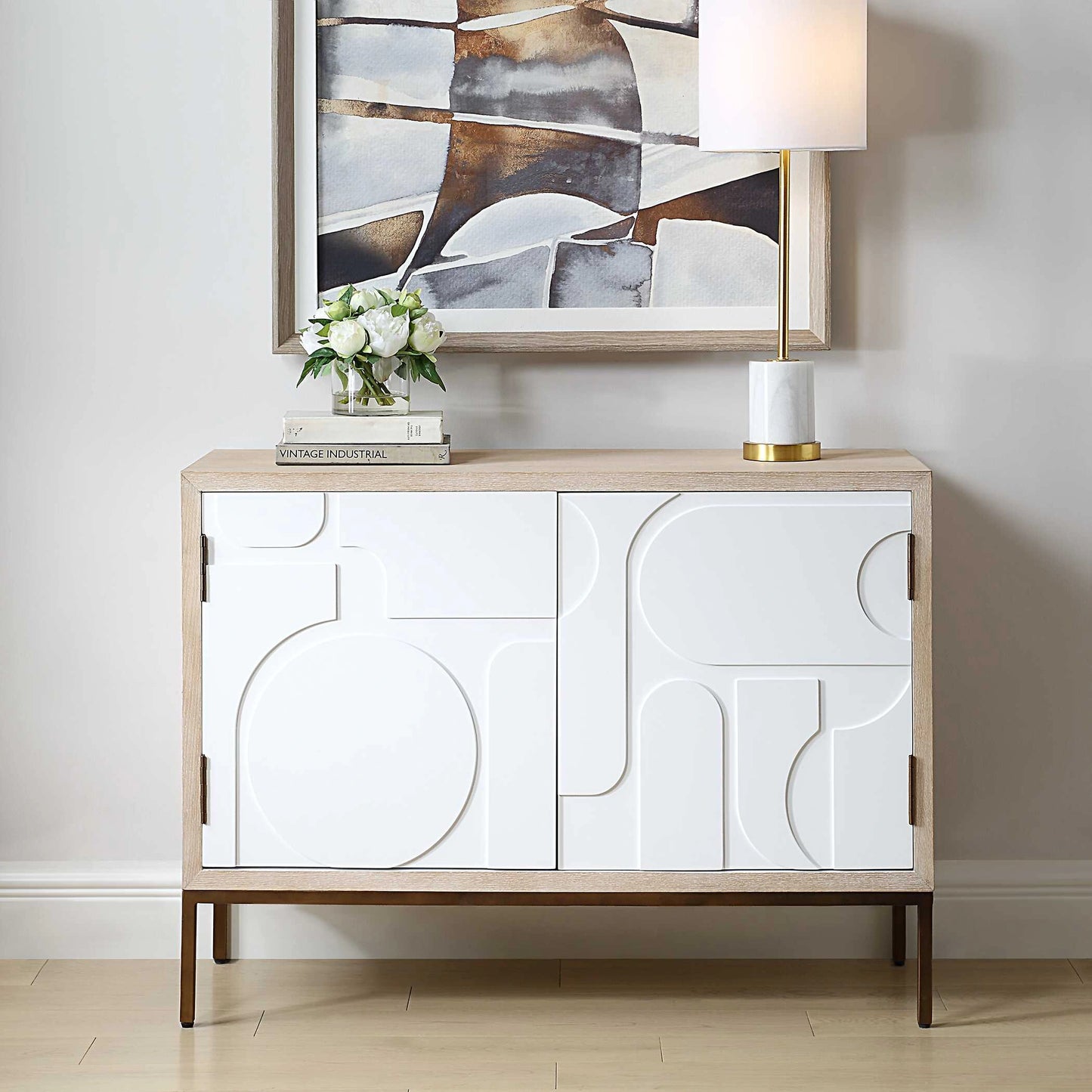 Uttermost Weimar 2 Door White Cabinet
