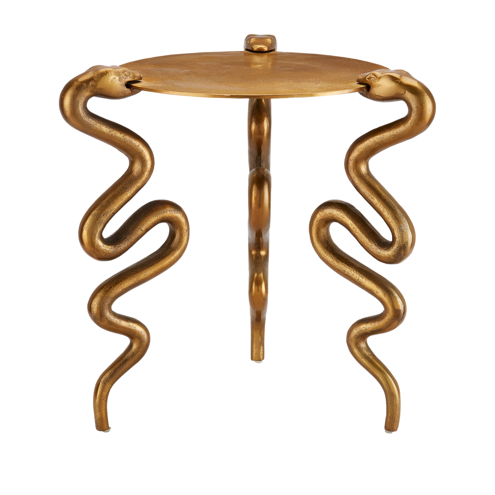 Serpent Brass Accent Table