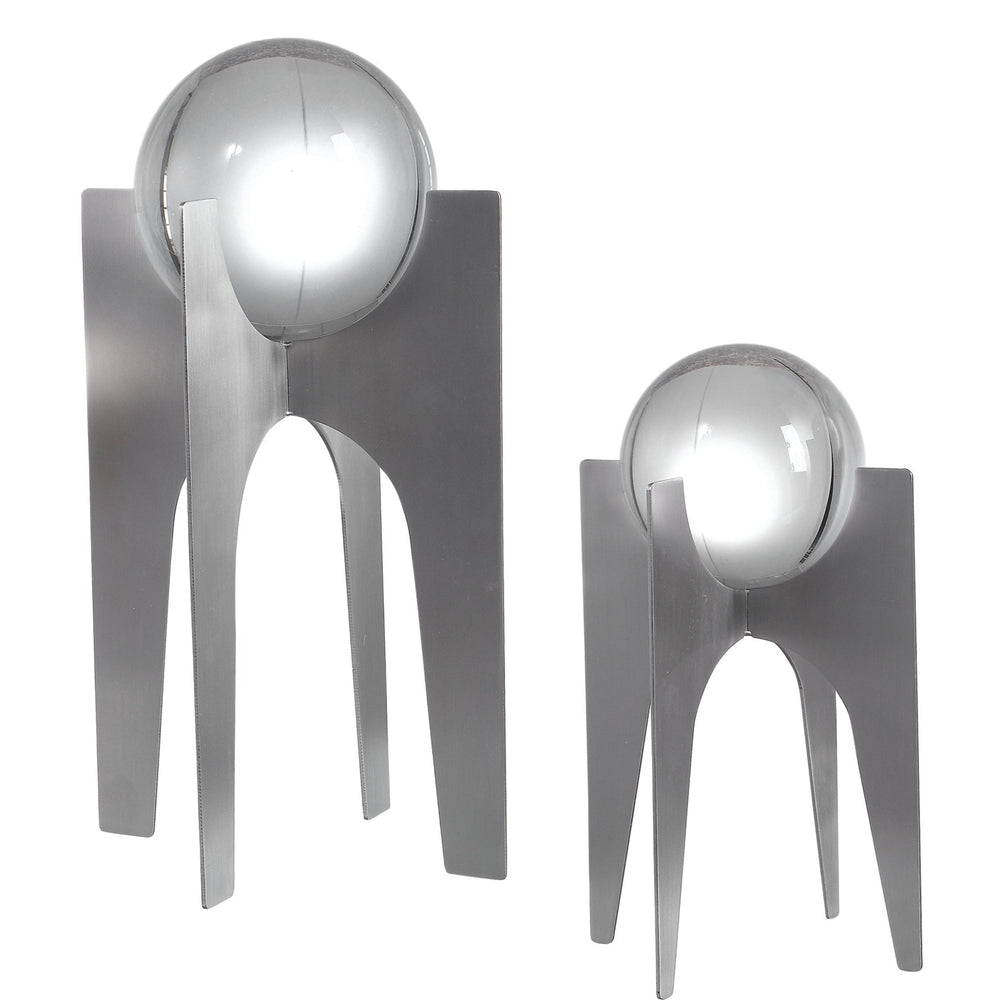 Ellianna Silver Sculpture, Set/2 - #shop_name Accessories, Accent Decor