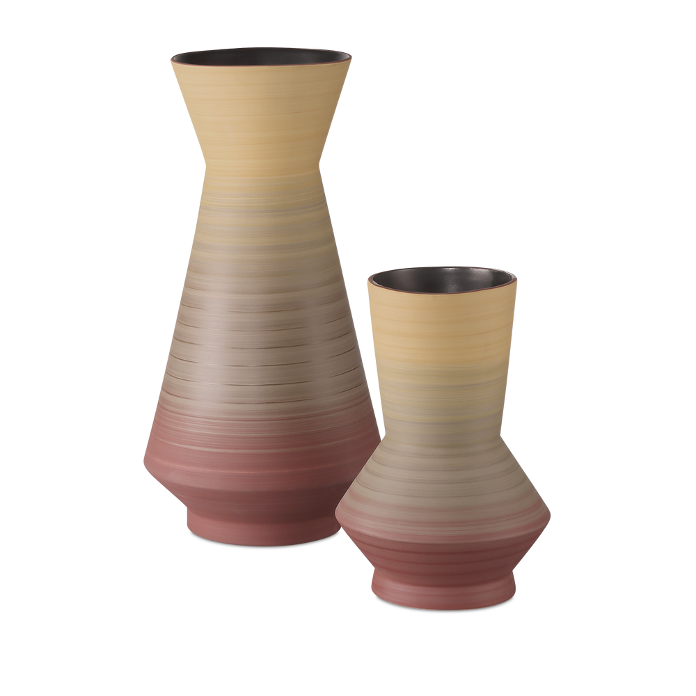 Happy 80's Red & Yellow Vase Set of 2.