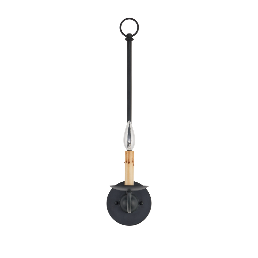
                      
                        Saxon Single-Light Black Wall Sconce
                      
                    