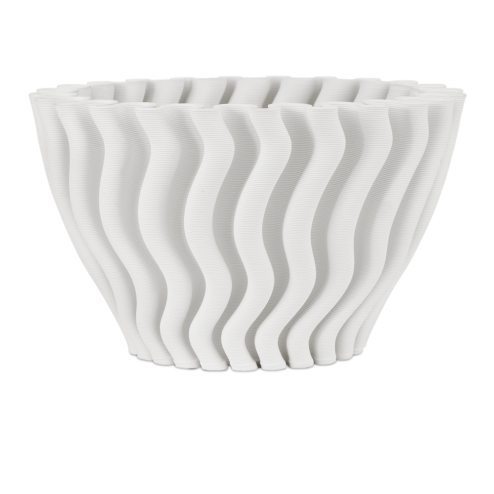 Ripple White Vase