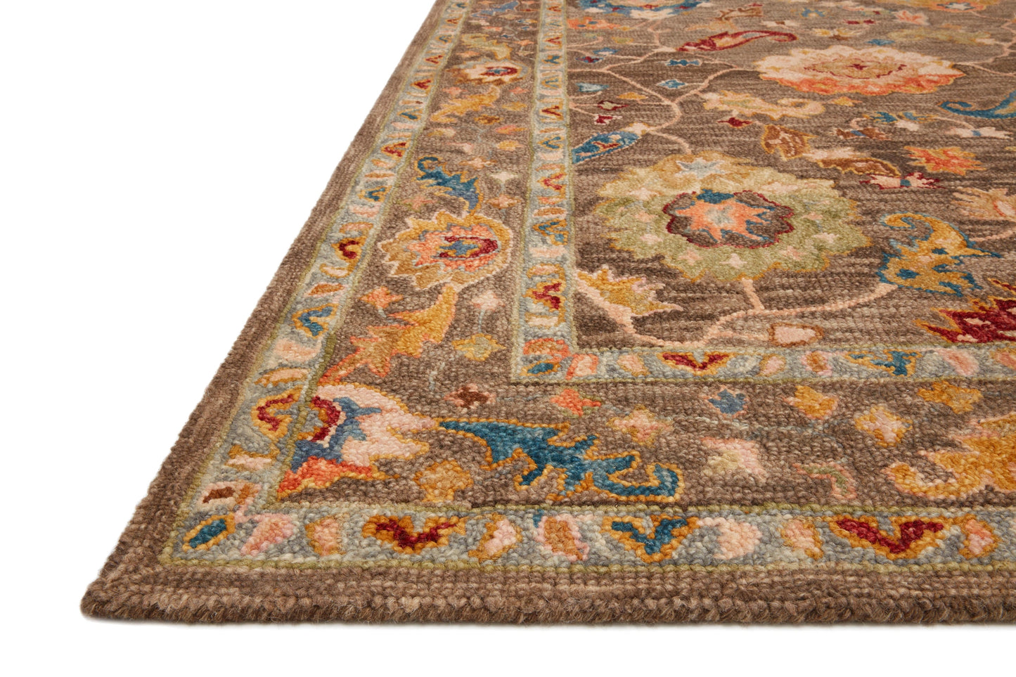Loloi Padma Charcoal / Multi 3'-0" x 3'-0" Round Accent Rug