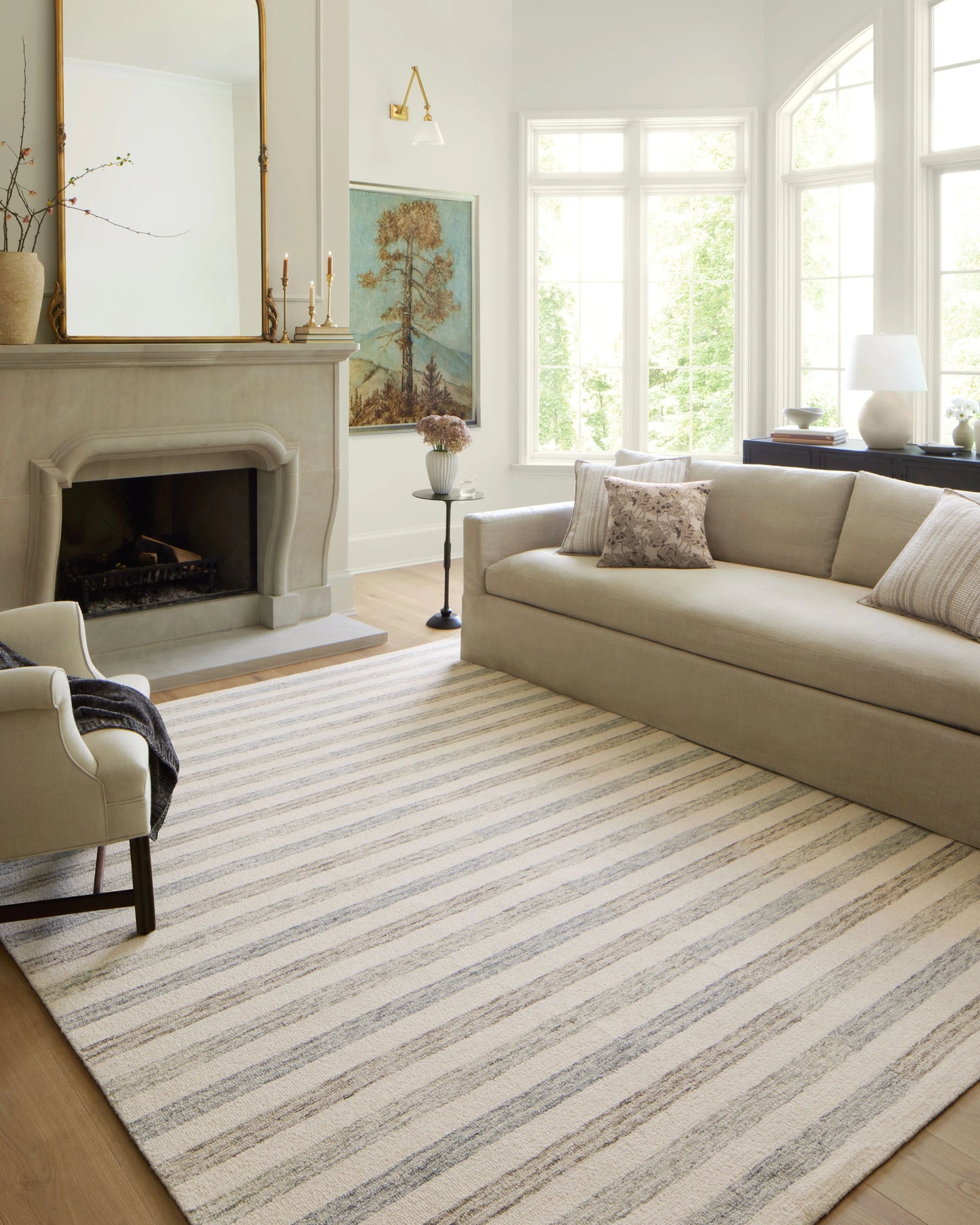 Chris Loves Julia x LoloiChris Ivory / Slate 18" x 18" Sample Rug