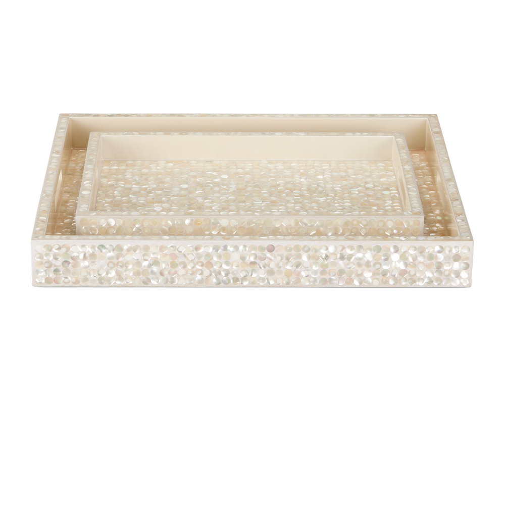 
                      
                        Gerri Dot Mother of Pearl Tray Set of 2.
                      
                    