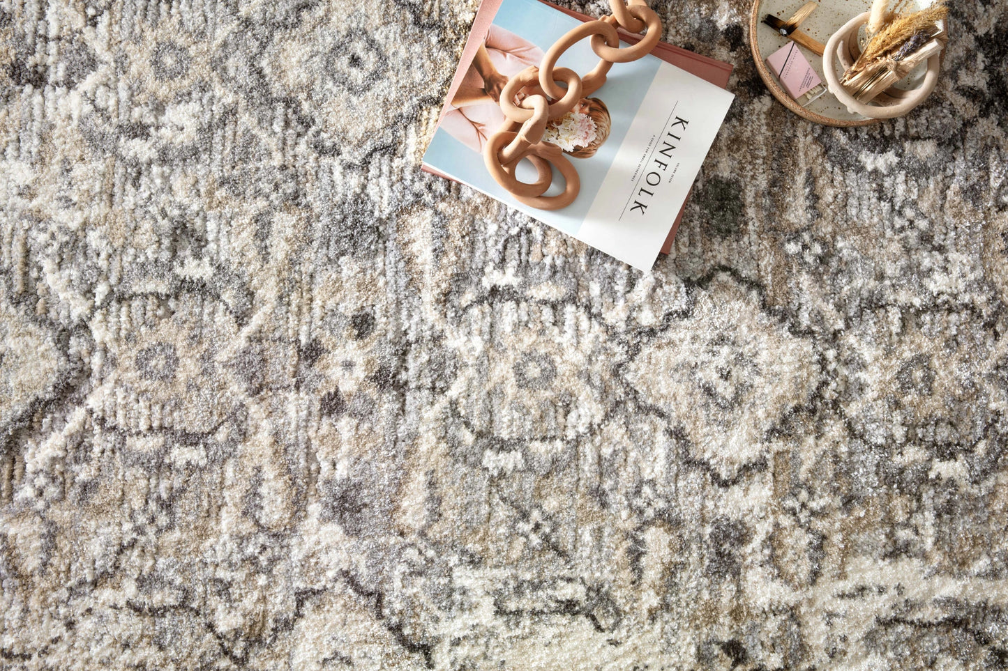Loloi Theory Natural / Grey 2'-7" x 10'-10" Runner Rug