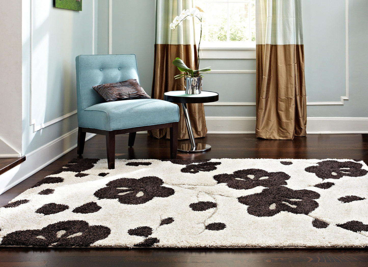 Loloi Enchant Ivory / Expresso 18" x 18" Sample Rug