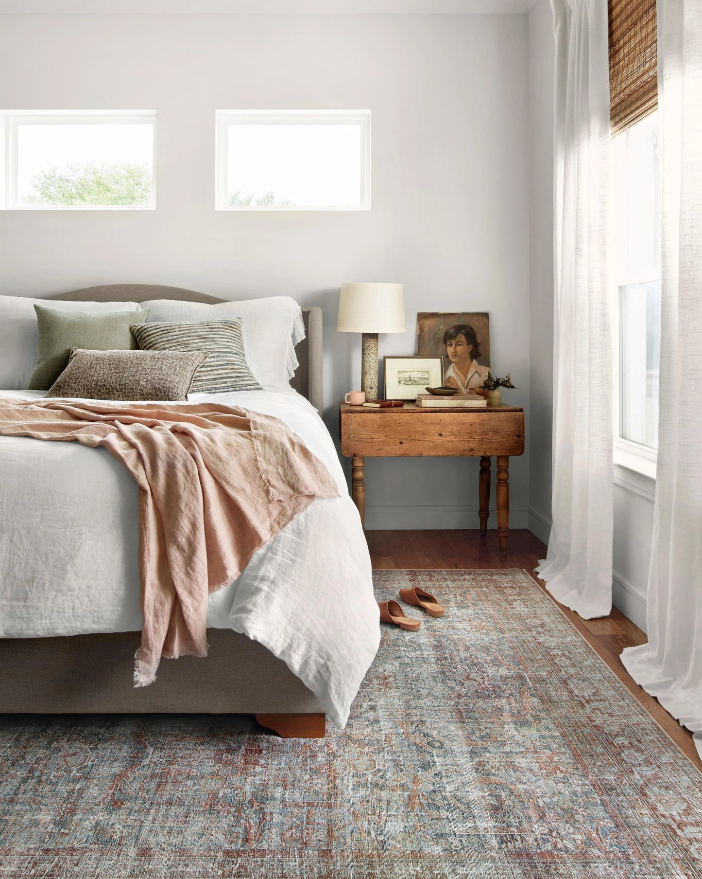 Chris Loves Julia x Loloi Jules Lagoon / Brick 7'-6" x 9'-6" Area Rug