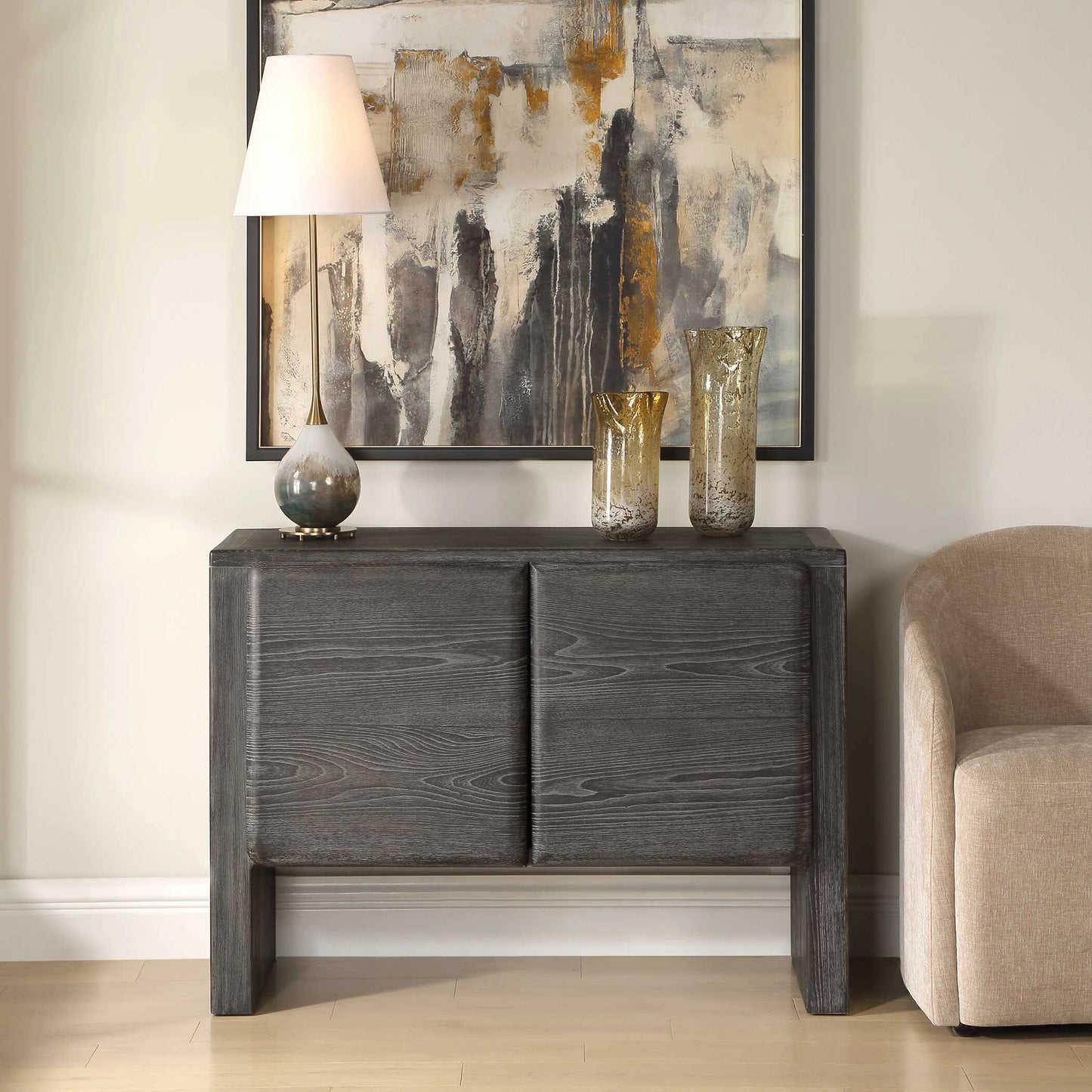 Uttermost Bierk Dark Stain 2 Door Cabinet