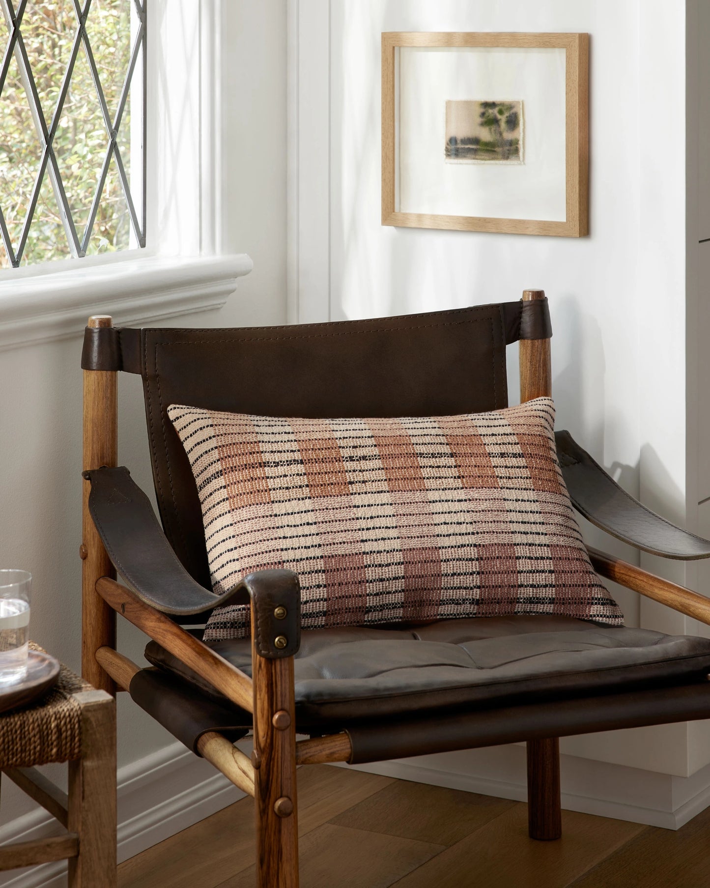 Amber Lewis x Loloi PAL0010 Ivory / Brown 13" x 21" Pillow