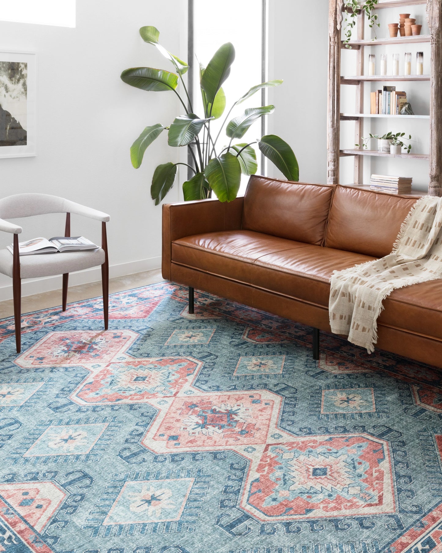 Loloi Skye Turquoise / Terracotta 2'-6" x 10'-0" Runner Rug