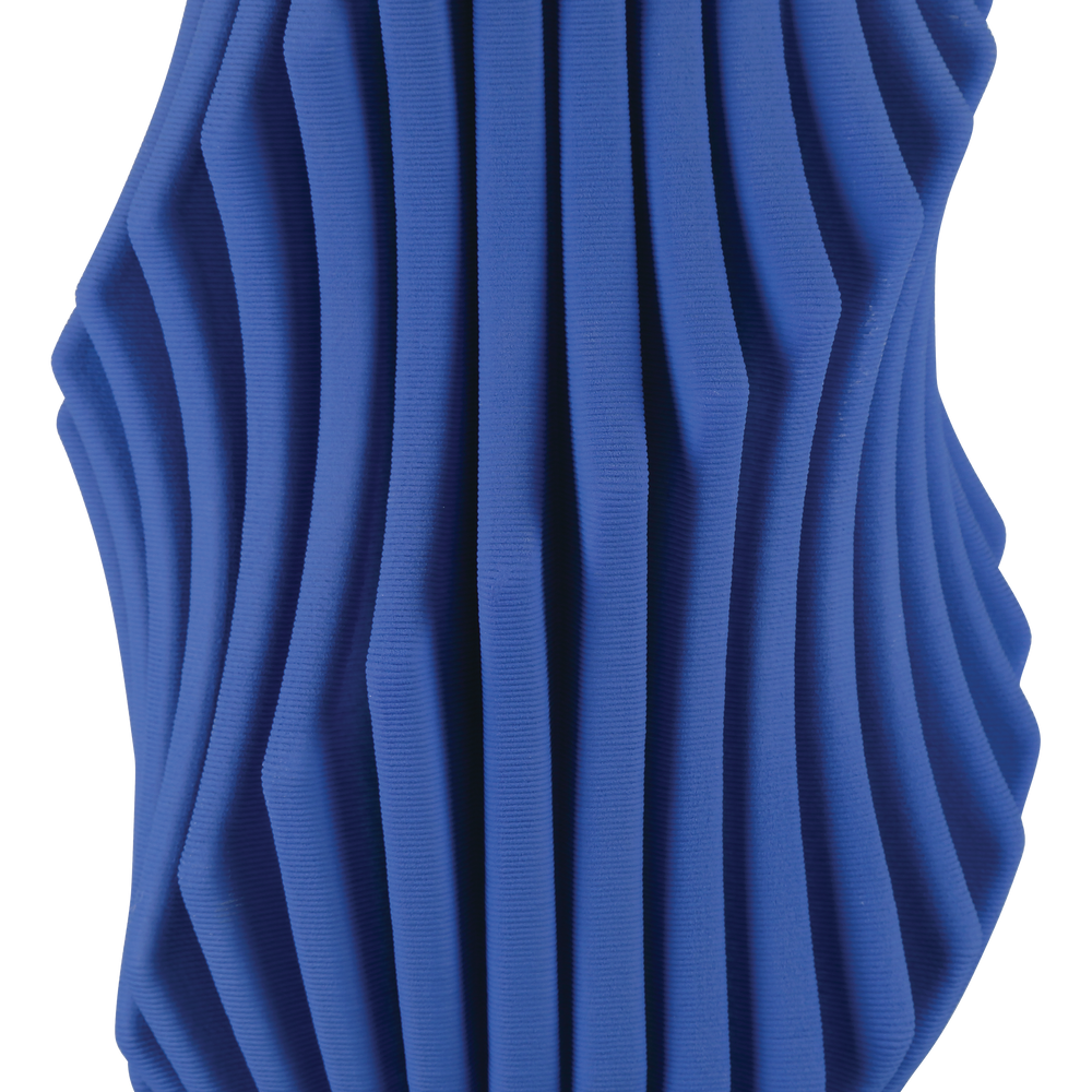 
                      
                        Blue Pleat Medium Vase.
                      
                    