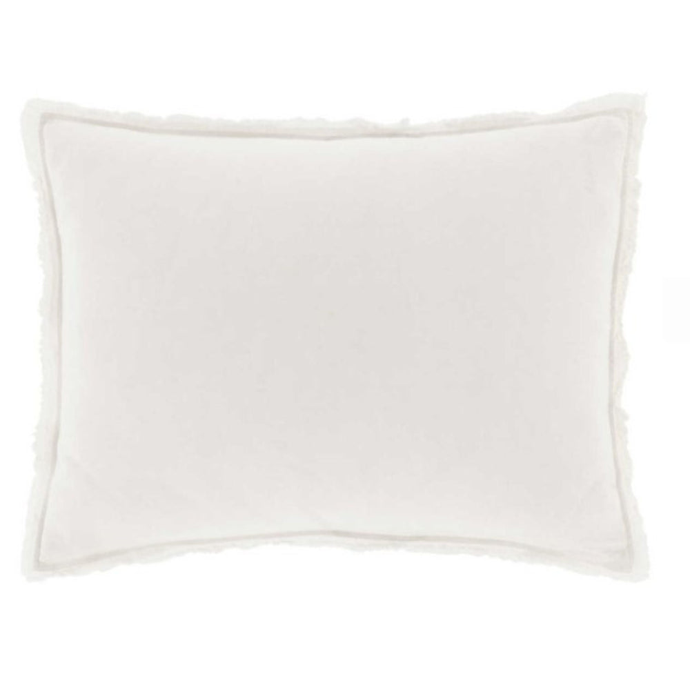 Faye Linen Dove White Sham - Euro - #shop_name Bedding