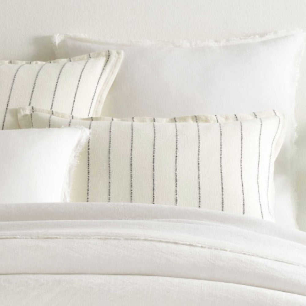 Faye Linen Dove White Sham - Euro - #shop_name Bedding