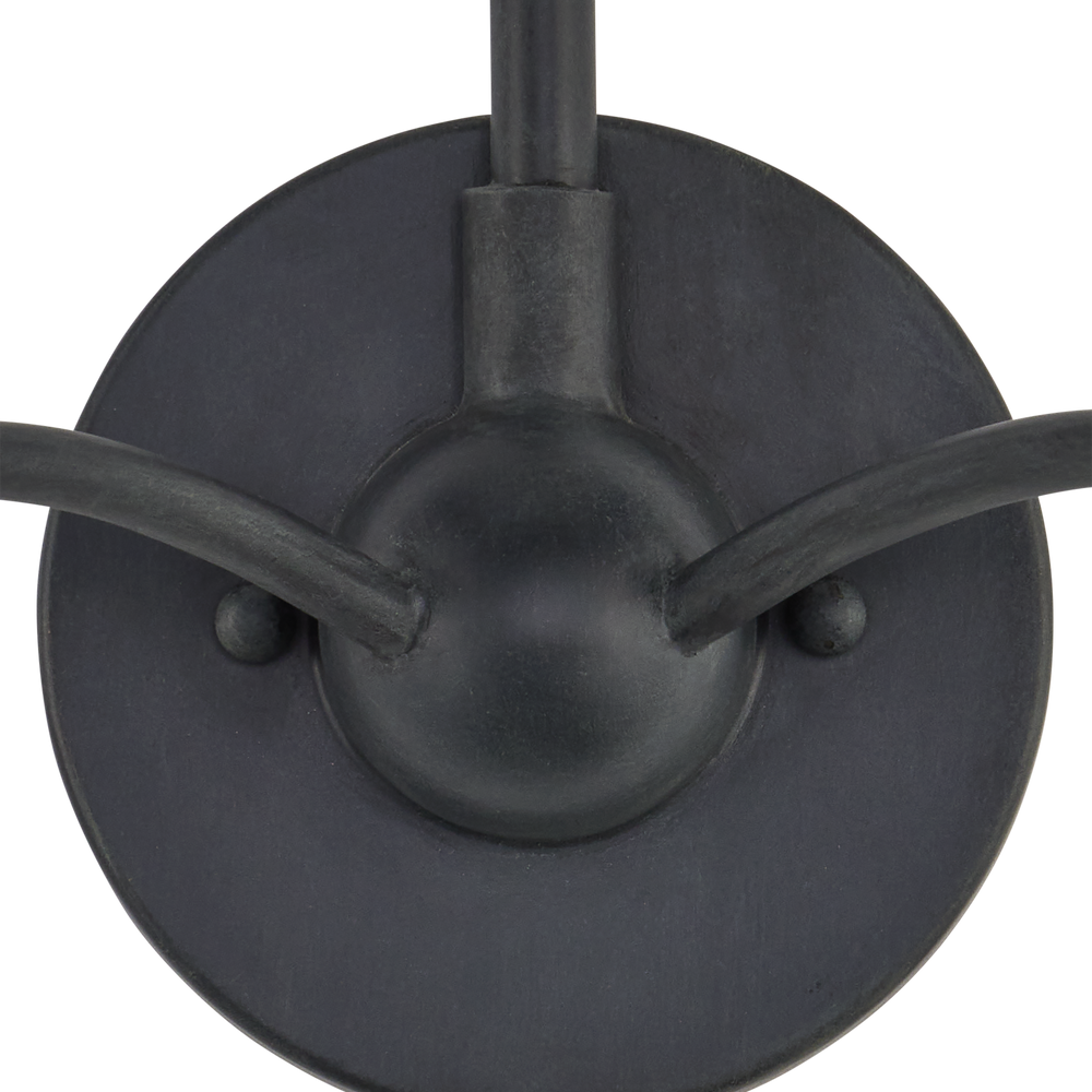 Saxon Double-Light Black Wall Sconce