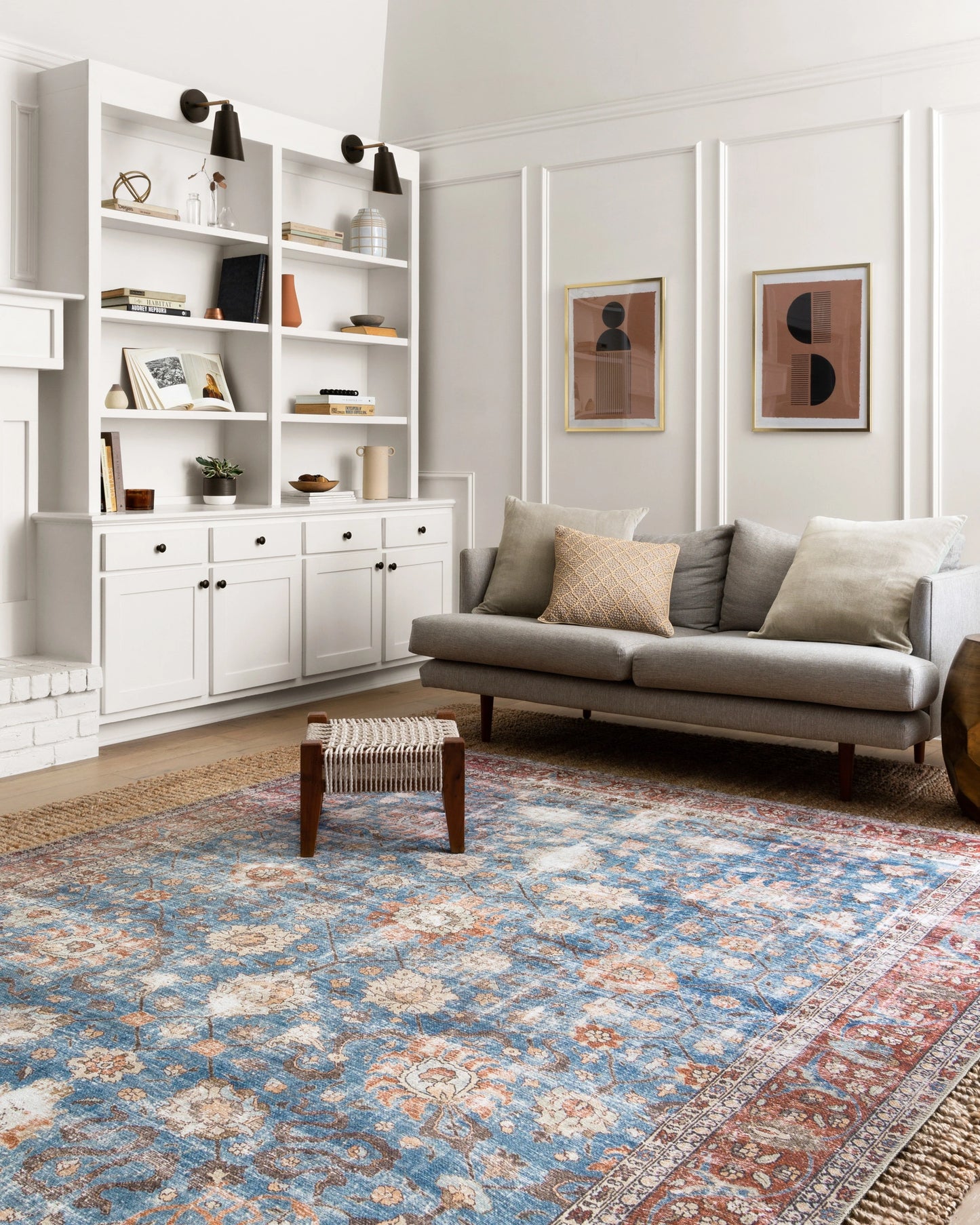 Loloi Loren Blue / Brick 18" x 18" Sample Rug