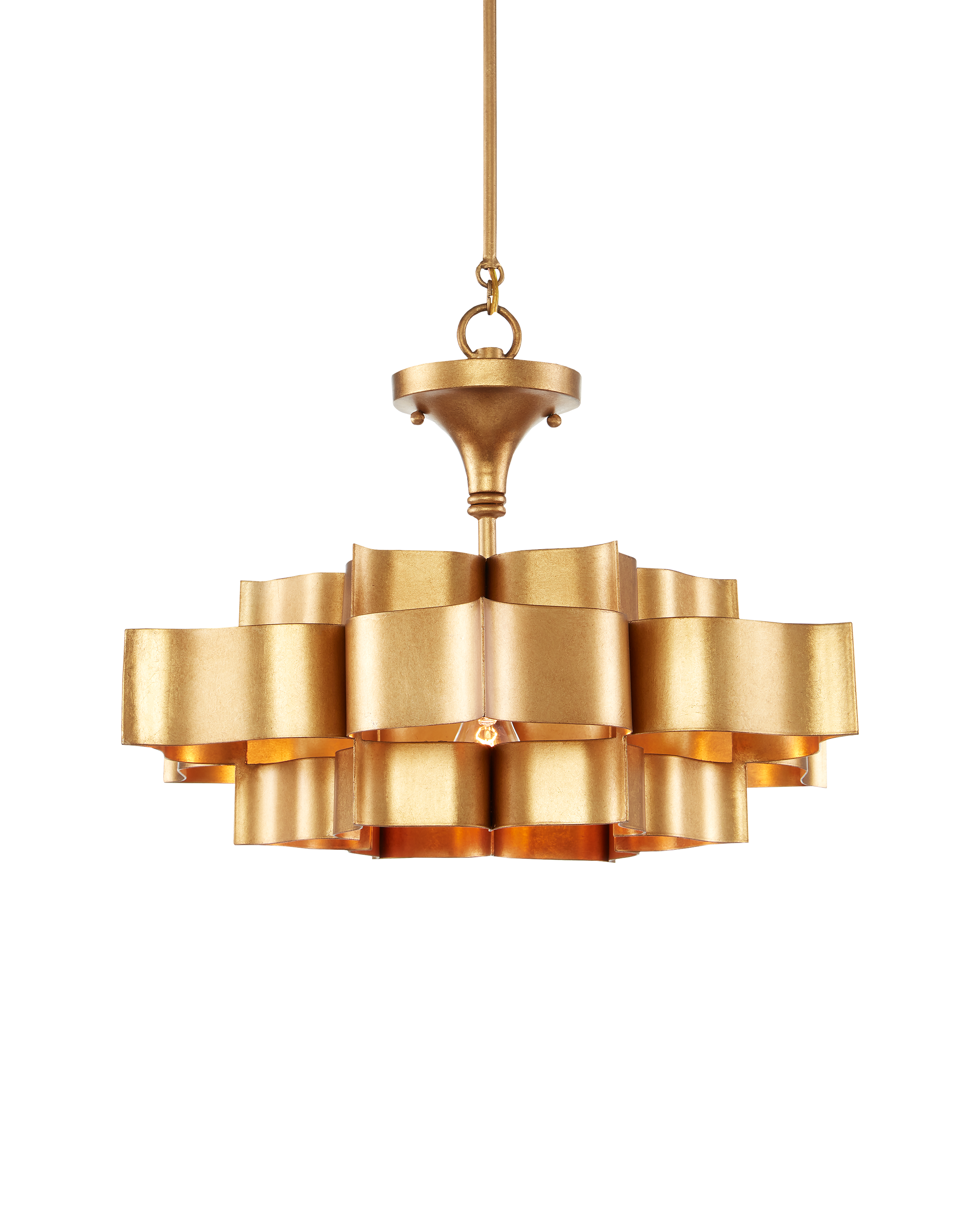 Grand Lotus Small Gold Chandelier