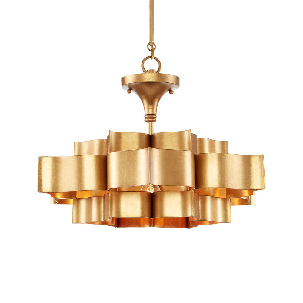 Grand Lotus Small Gold Chandelier