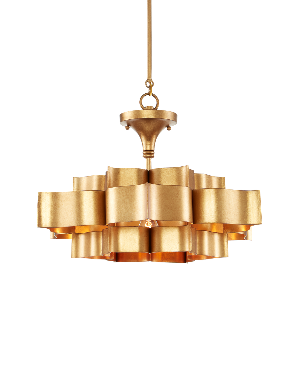 Grand Lotus Small Gold Chandelier