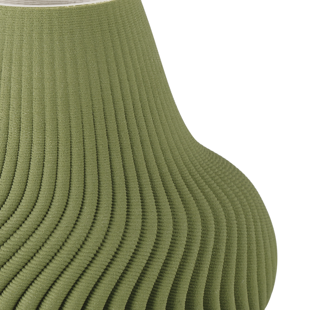 Green Plisse Large Vase.