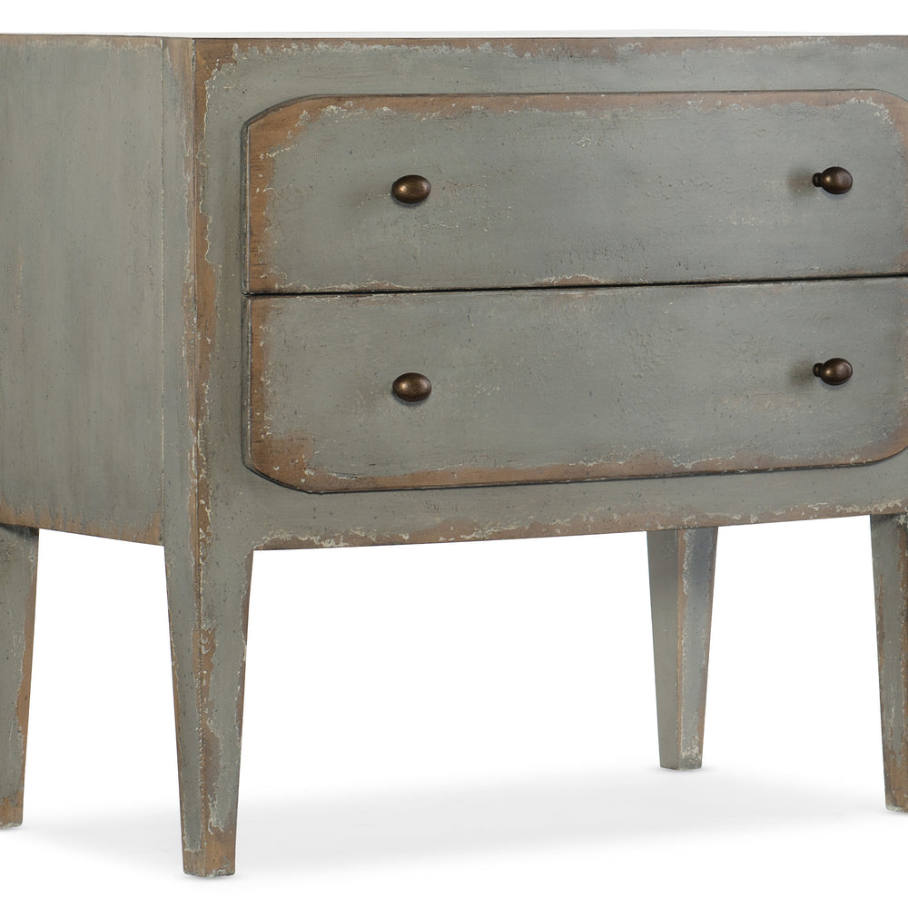 Ciao Bella Two-Drawer Nightstand- Speckled Gray.