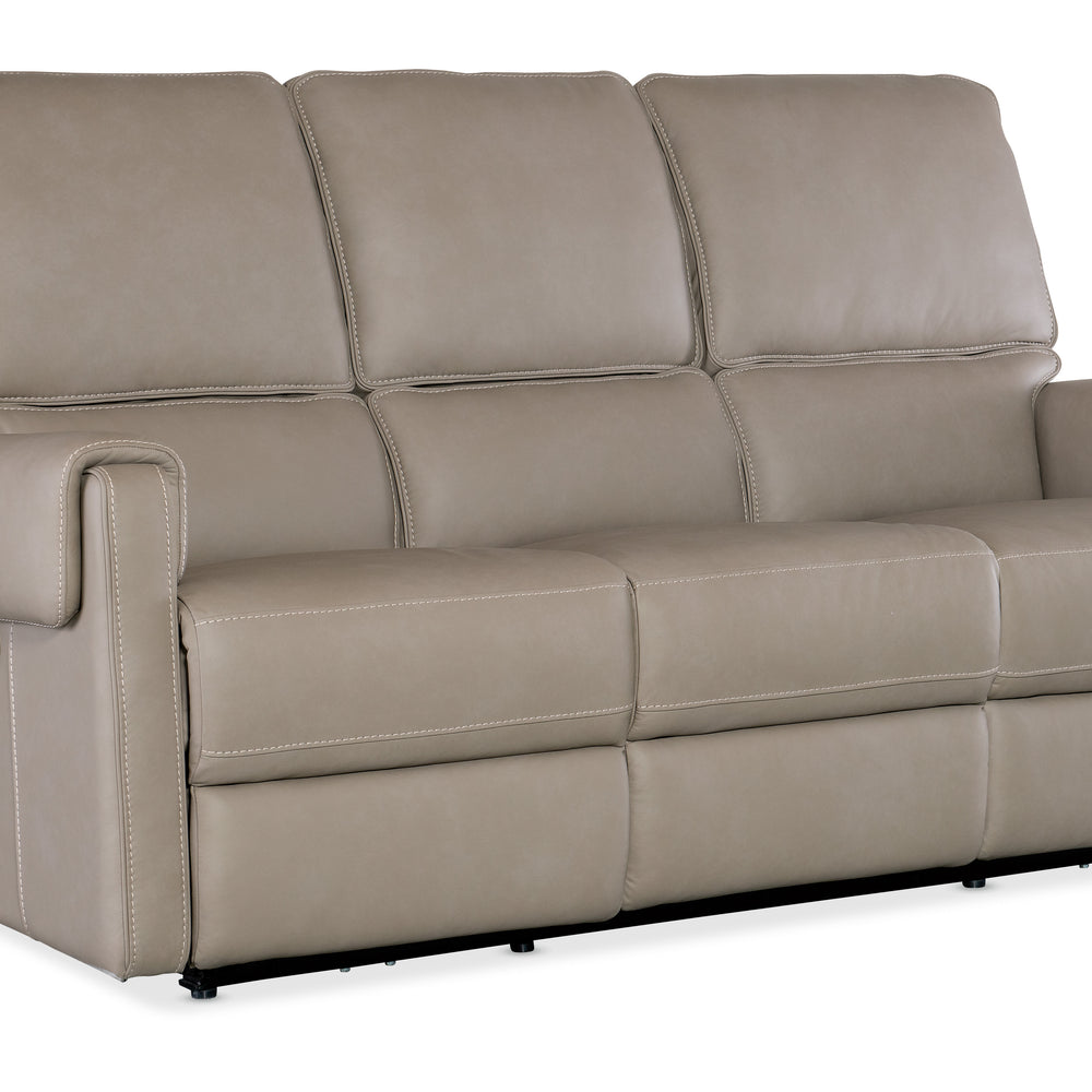 Somers Sofa with Power Recline & Power Headrest - Somers Dark Taupe