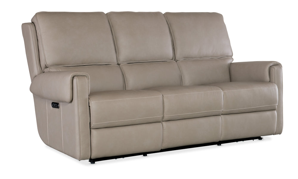 Somers Sofa with Power Recline & Power Headrest - Somers Dark Taupe