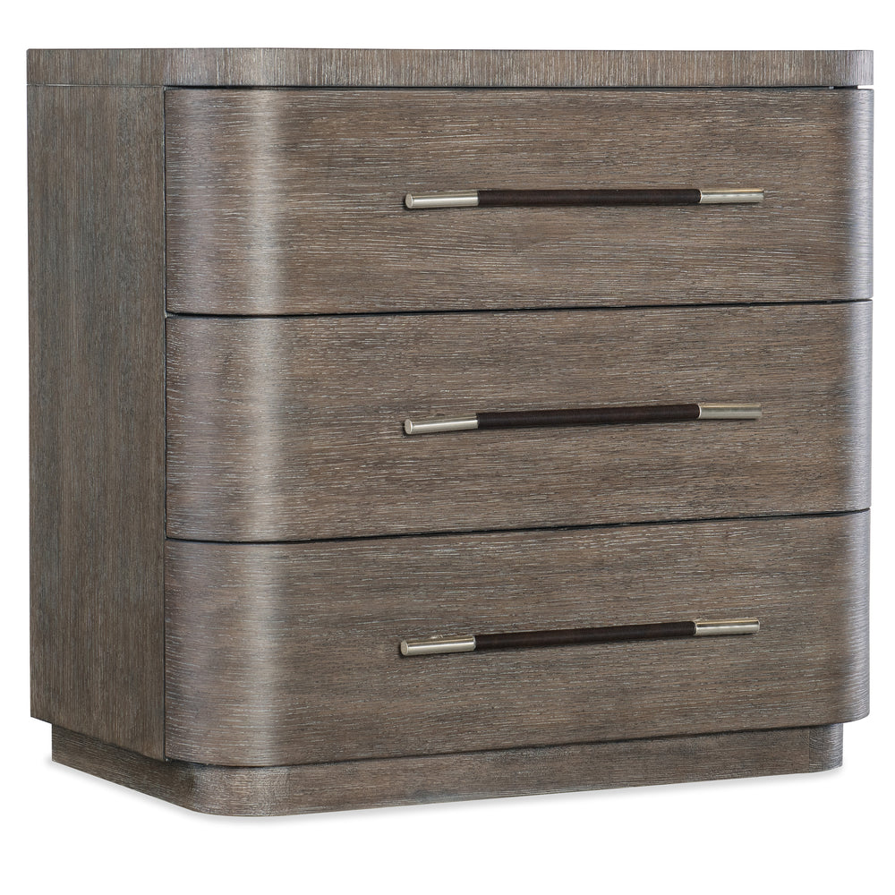 Modern Mood Three Drawer Nightstand - Mink Finish.