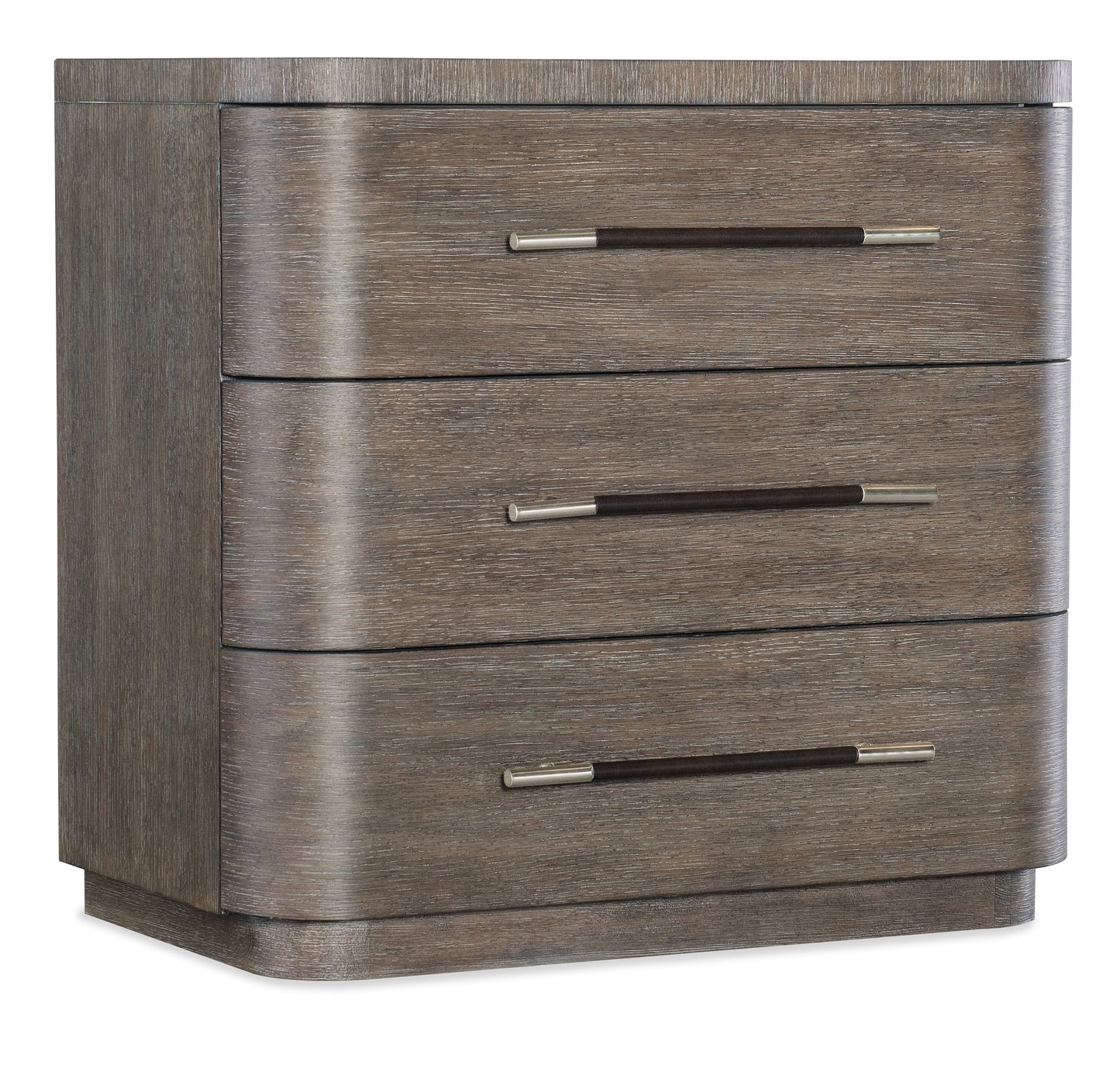 Modern Mood Three Drawer Nightstand - Mink Finish.