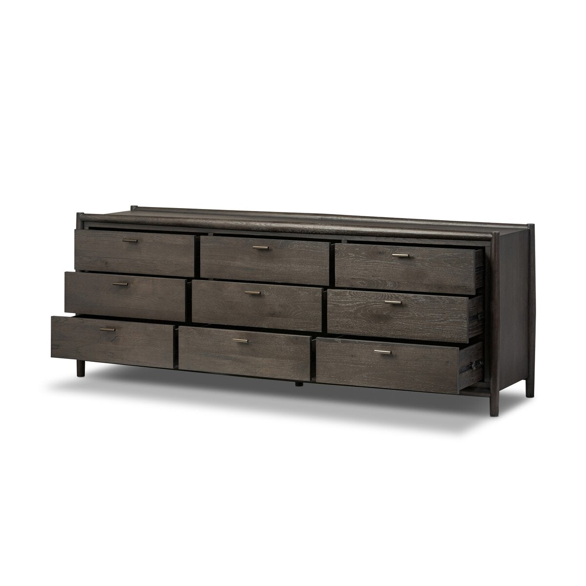 Glenview 9 Drawer Dresser - Cracked Smoked Black Veneer - Four Hands Glenview 9 Drawer Dresser - Cracked Smoked Black Veneer - Four Hands
