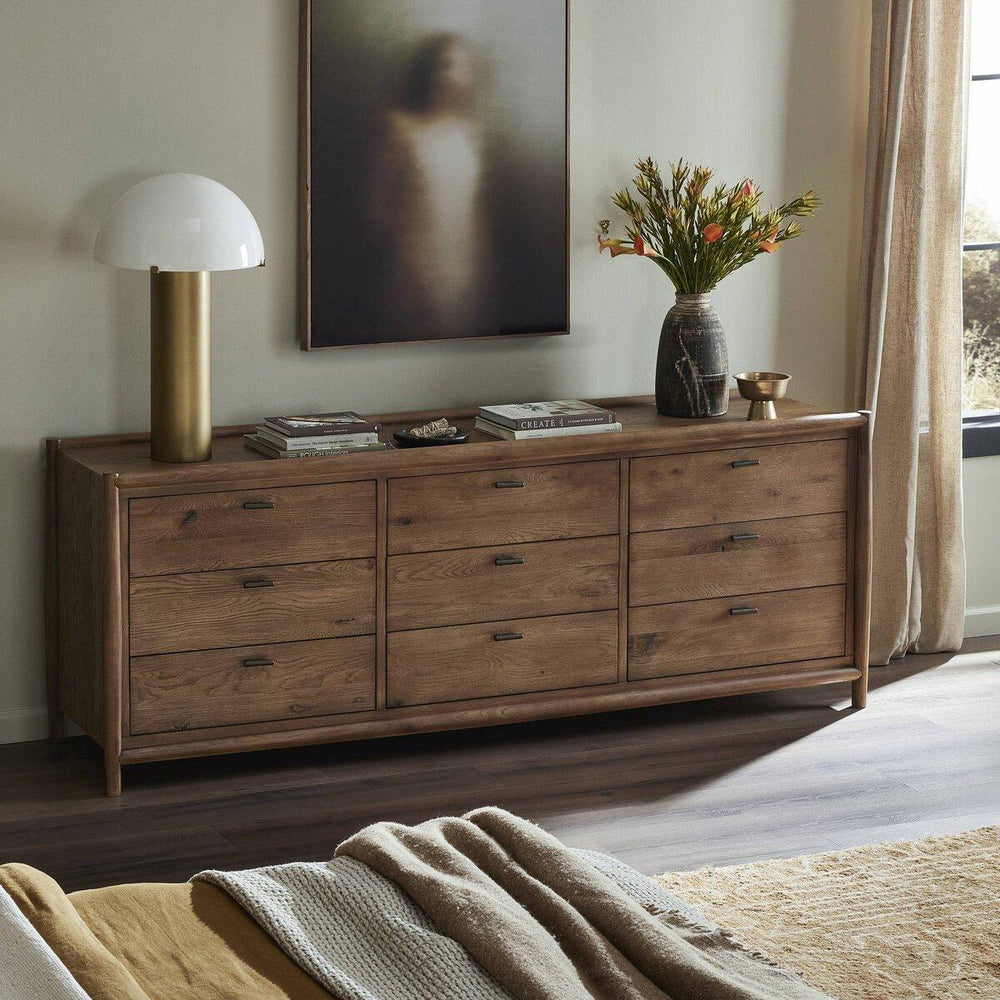 weathered brown dresser Benjara Wemy Weathered Brown and Black 6 Drawer 17.25 in. Dresser with Mirror BM340009