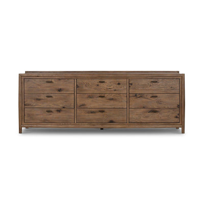 Glenview 9 Drawer Dresser - Weathered Oak Veneer