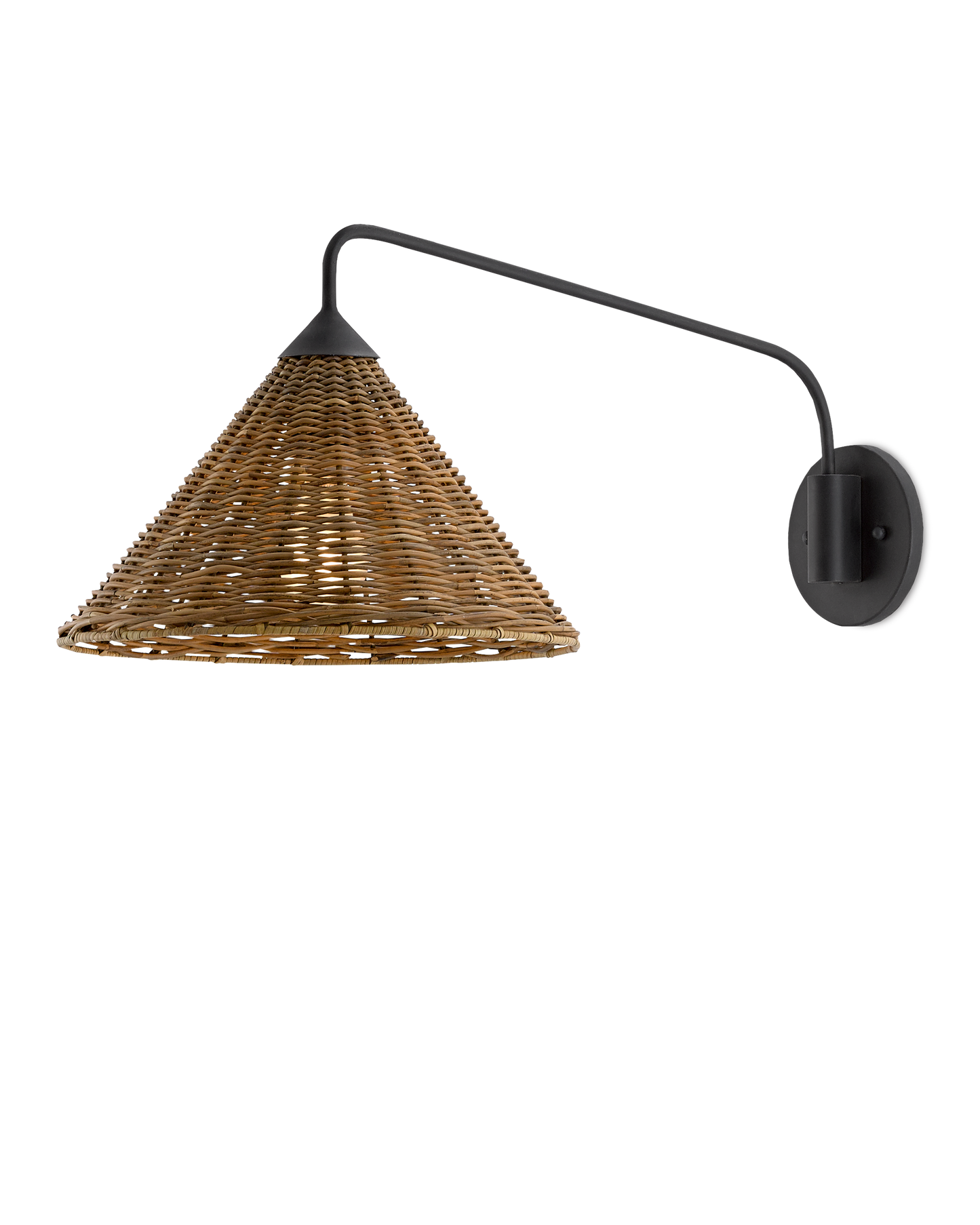Basket Black Swing-Arm Wall Sconce.